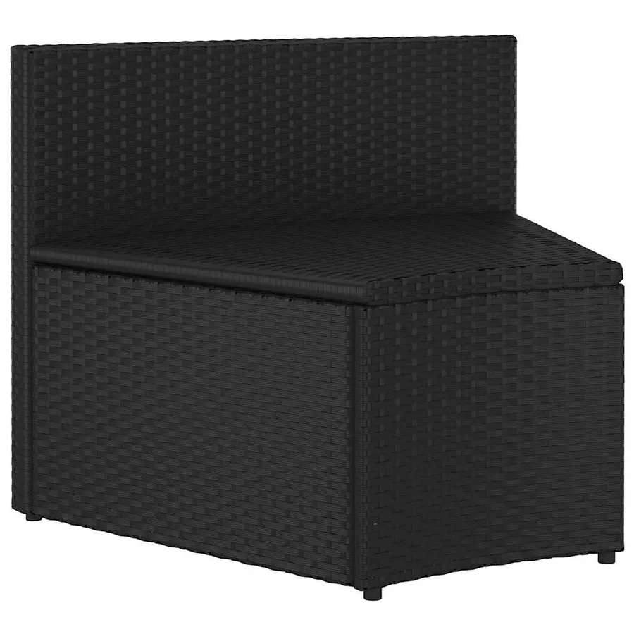 Salon de jardin 7 pcs avec coussins Résine tressée Noir - 14