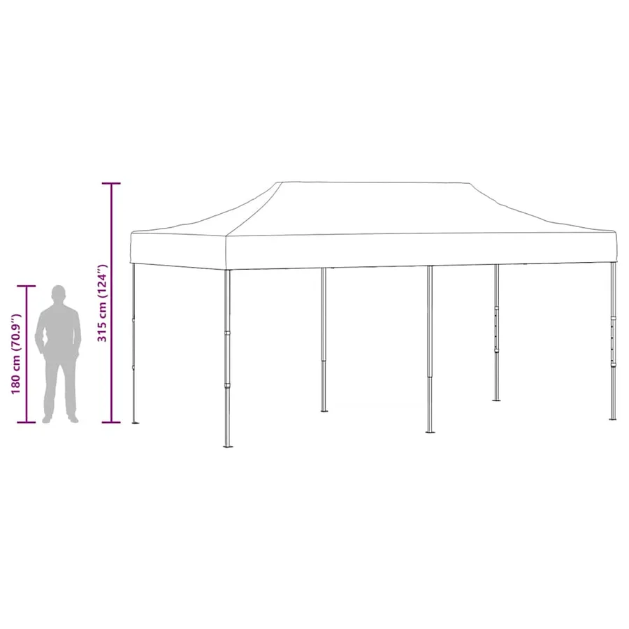 Tente pliable 3 x 6 m Blanc crème - 17