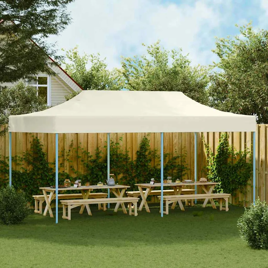 Tente pliable 3 x 6 m Blanc crème - 3