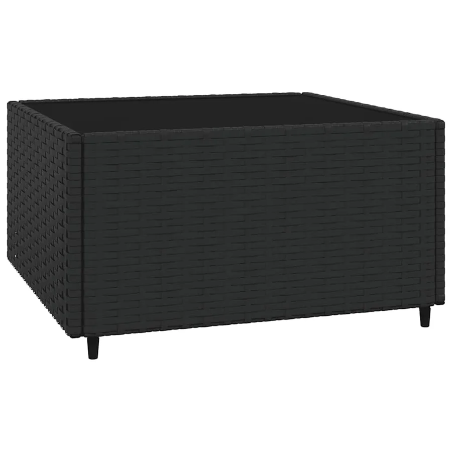 Salon de jardin 3 pcs avec coussins Noir Résine tressée - 5
