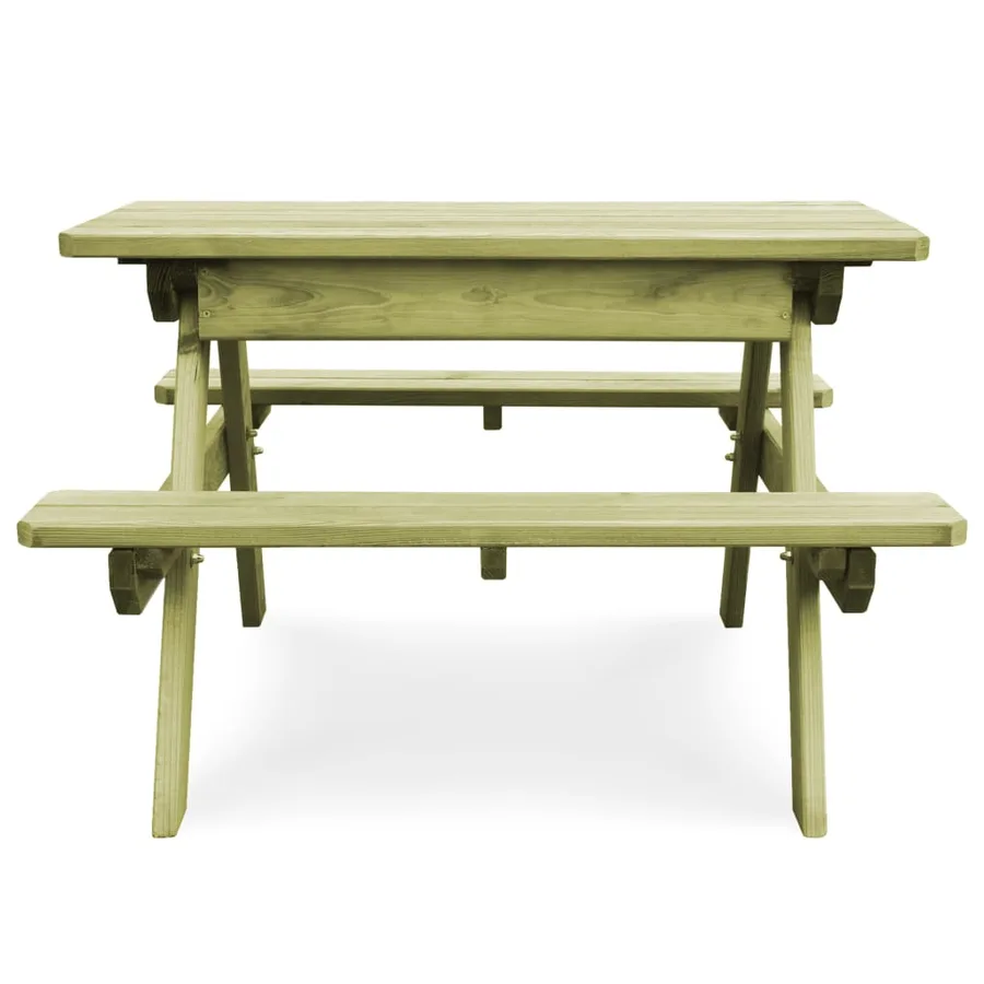Table de pique-nique pour enfants avec bancs Pinède imprégnée - 2