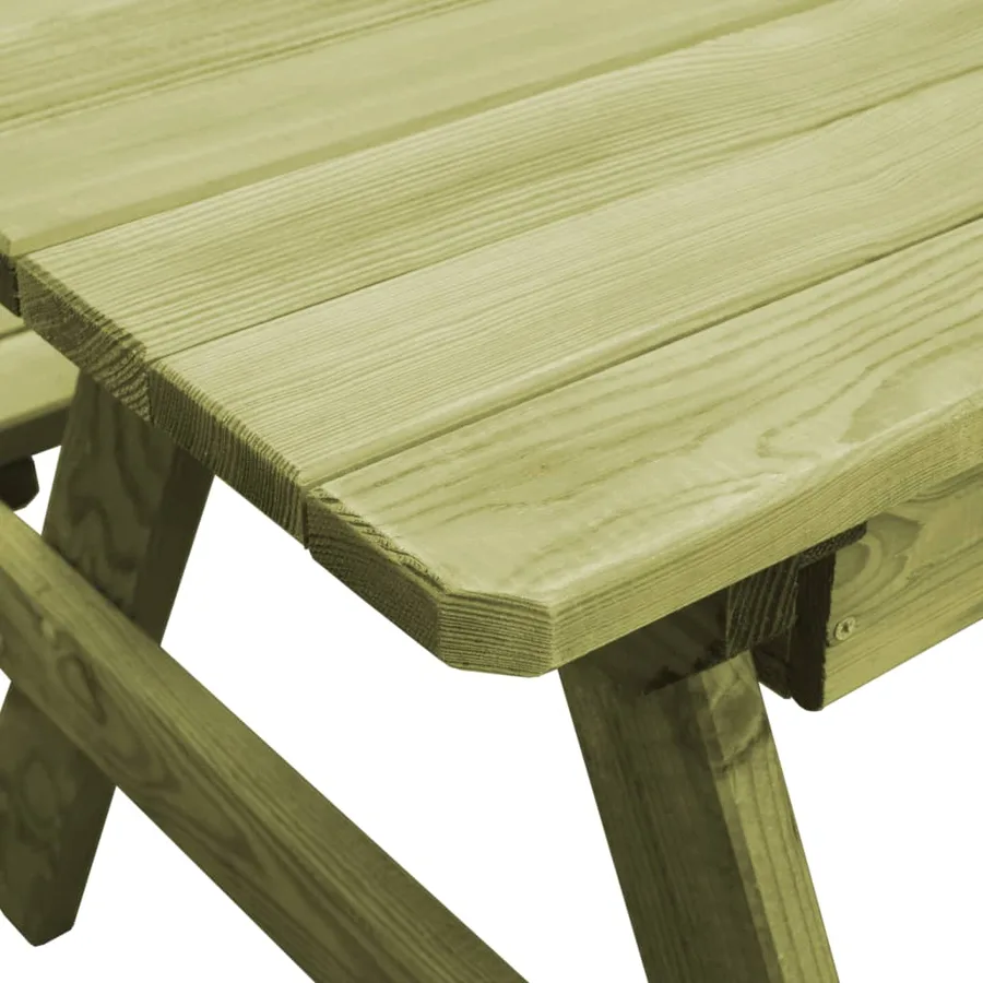 Table de pique-nique pour enfants avec bancs Pinède imprégnée - 5