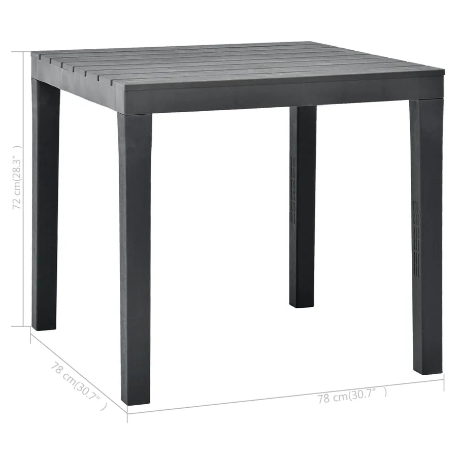 Table de jardin Anthracite 78x78x72 cm Plastique - 5