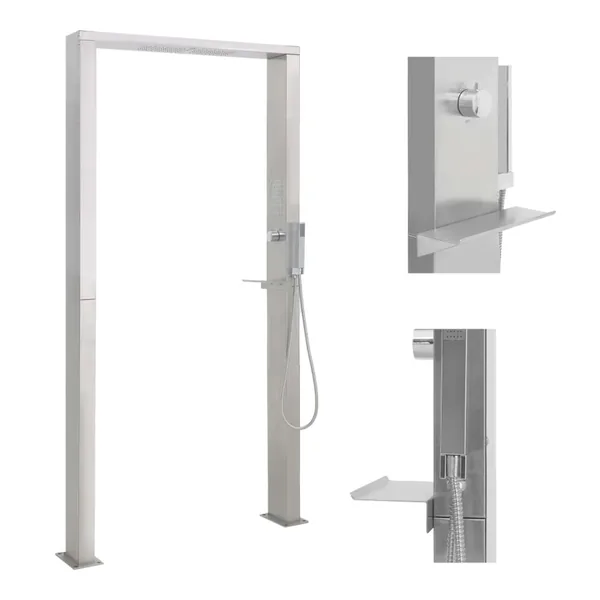Douche d'extérieur à double jet Acier inoxydable
