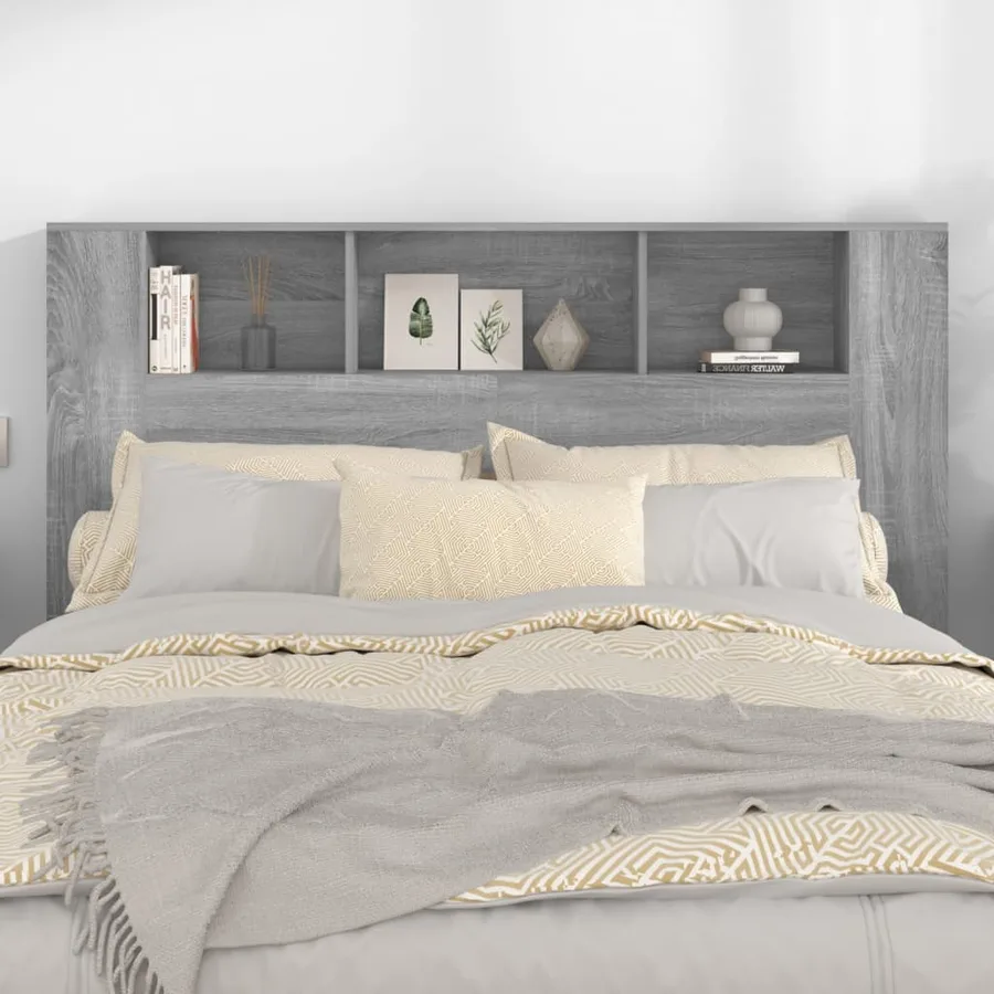 Armoire de tête de lit Sonoma gris 160x18,5x104,5 cm - 3