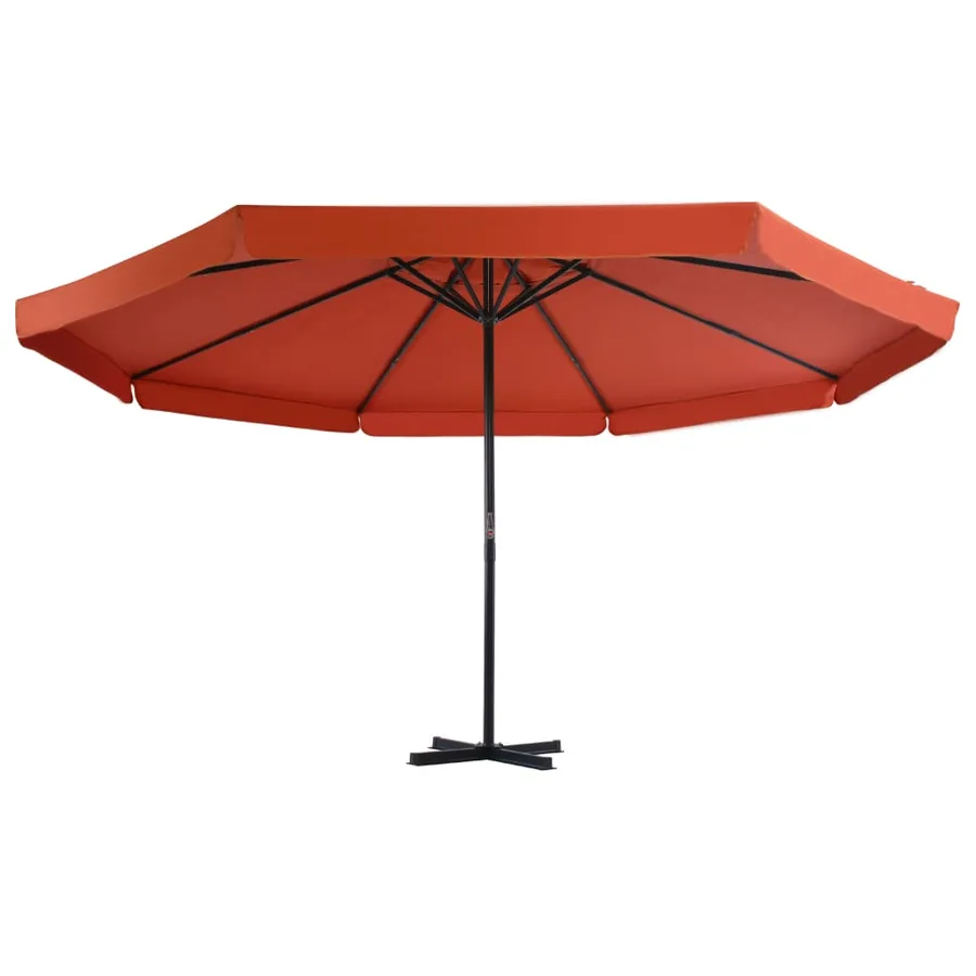 Parasol d'extérieur avec mât en aluminium 500 cm terre cuite - 2