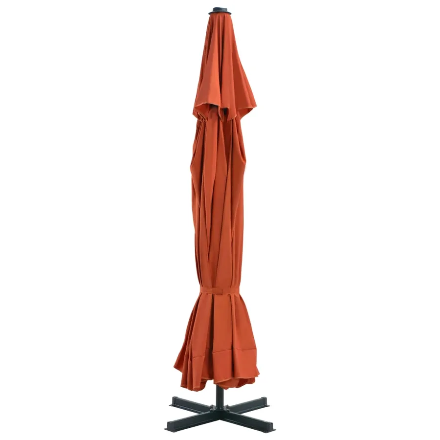 Parasol d'extérieur avec mât en aluminium 500 cm terre cuite - 3