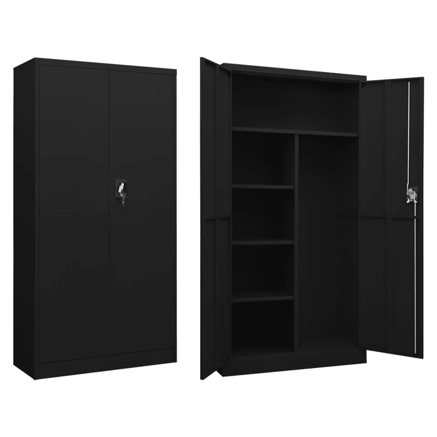 Armoire à casiers Noir 90x40x180 cm Acier