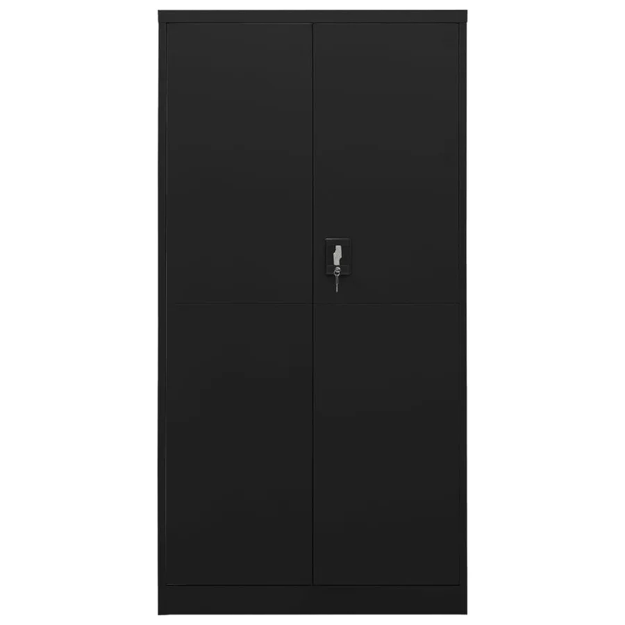 Armoire à casiers Noir 90x40x180 cm Acier - 2