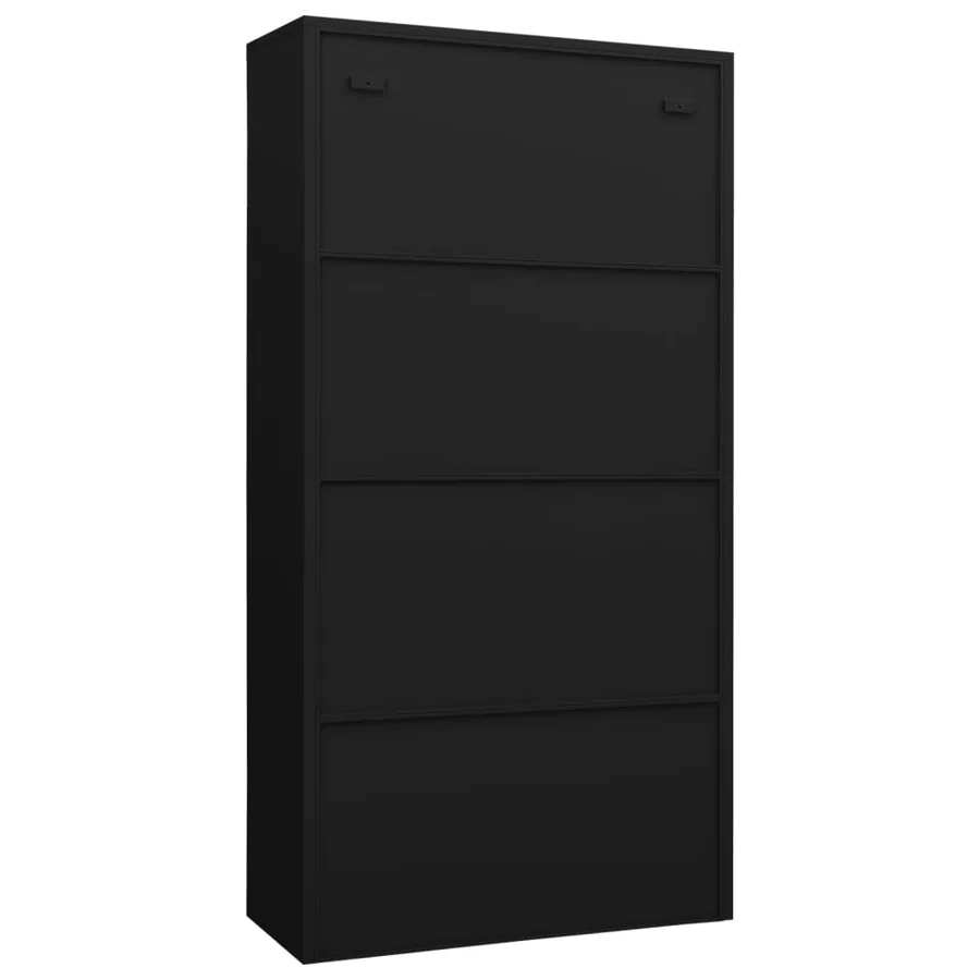 Armoire à casiers Noir 90x40x180 cm Acier - 4