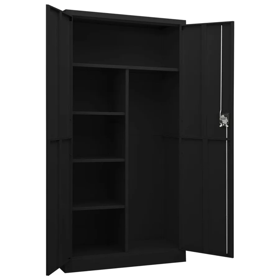Armoire à casiers Noir 90x40x180 cm Acier - 5