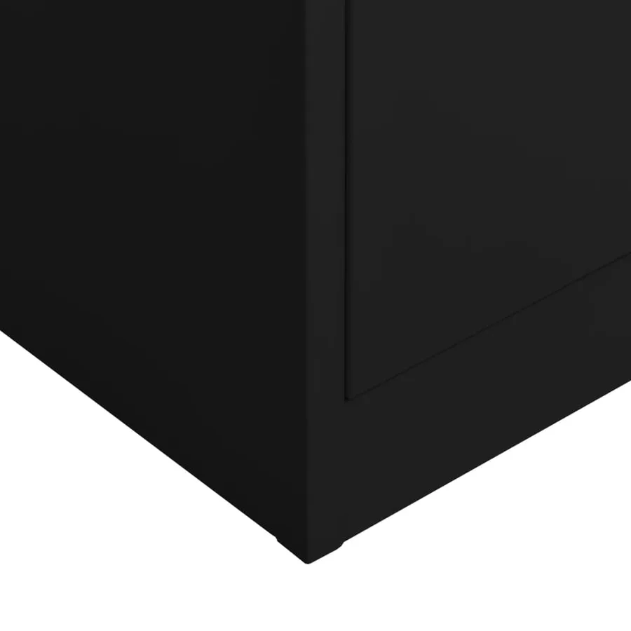 Armoire à casiers Noir 90x40x180 cm Acier - 6