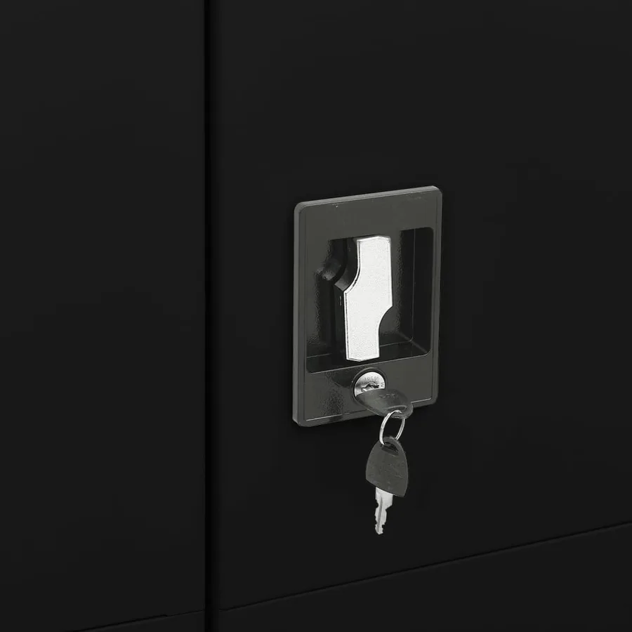 Armoire à casiers Noir 90x40x180 cm Acier - 7