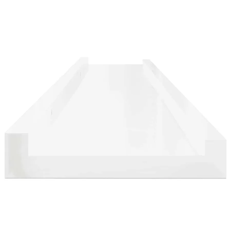 Étagères murales 4 pcs Blanc brillant 100x9x3 cm - 7