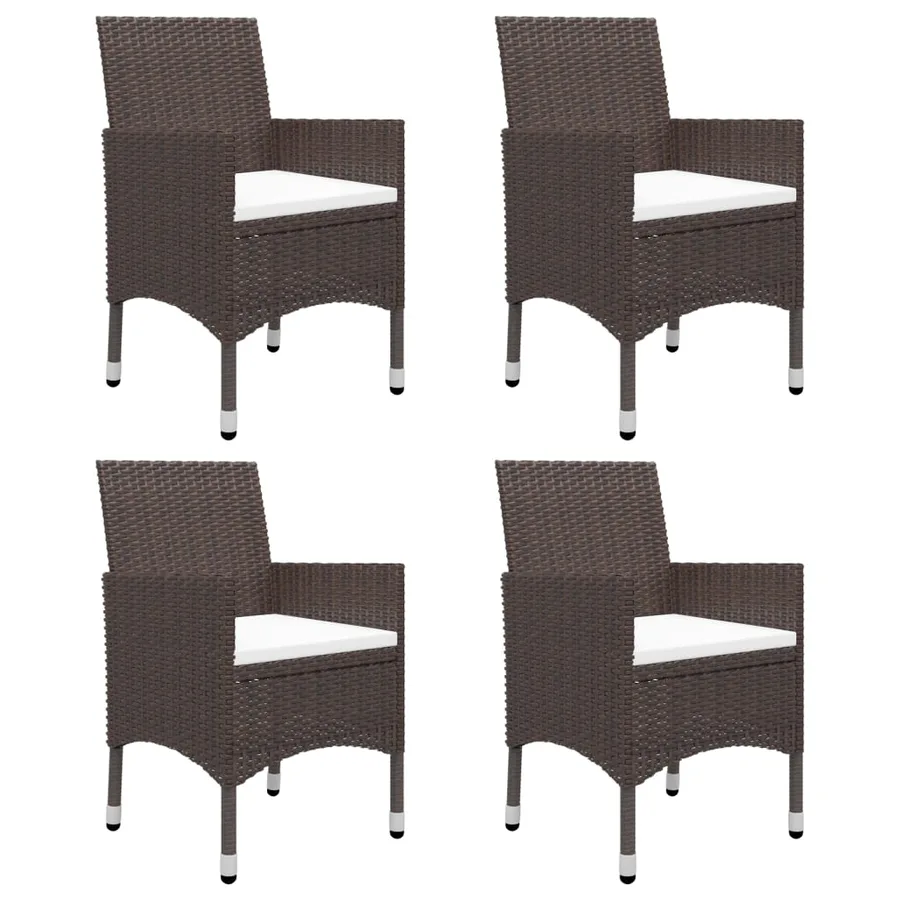 Ensemble à manger de jardin 5 pcs Marron - 5