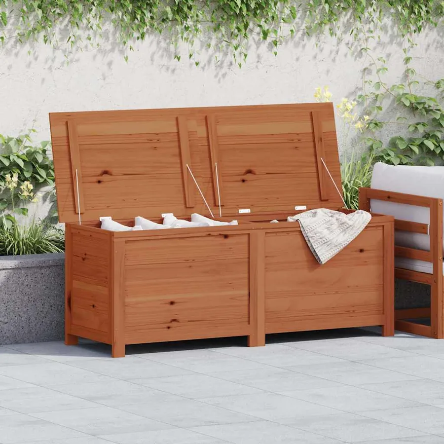 Boîte à coussins d'extérieur Marron 150x50x56 cm Sapin massif