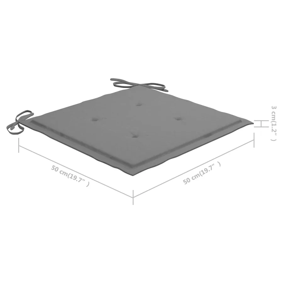 Chaises de jardin empilables avec coussins lot de 6 Teck solide - 50