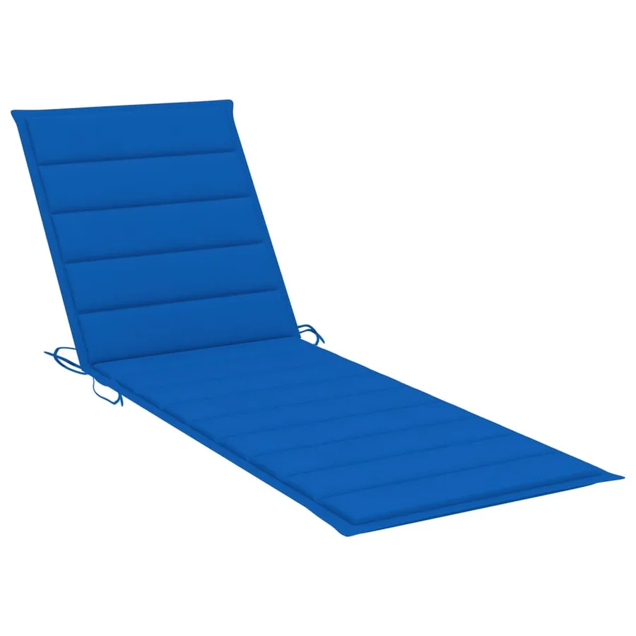 Chaise longue pliable avec coussin Bois d'acacia solide - 8