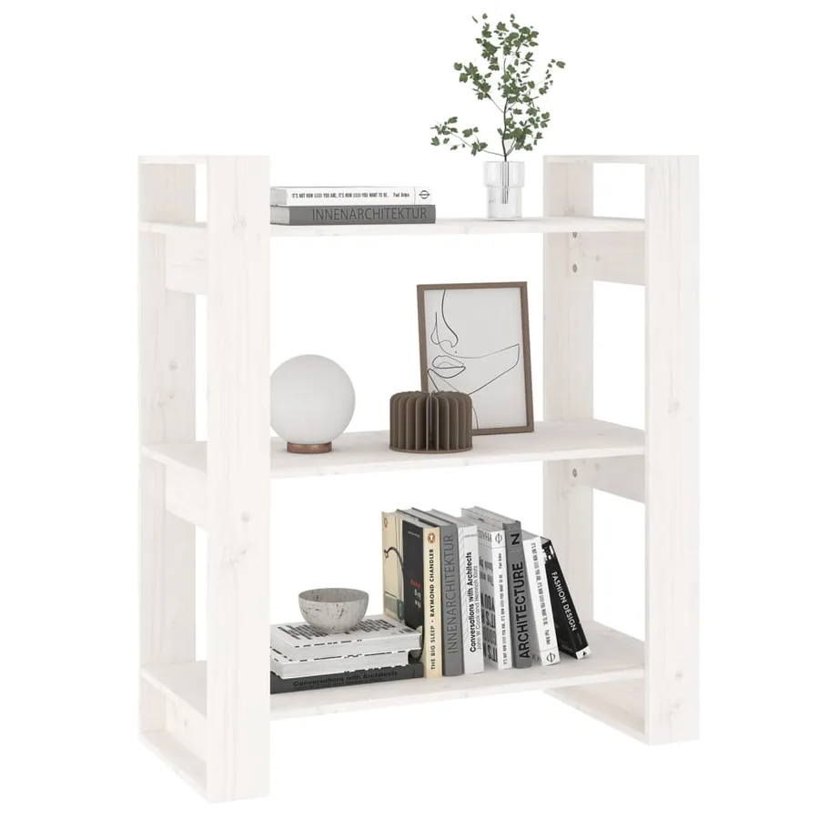 Bibliothèque/Séparateur de pièce Blanc 80x35x91 cm Pin solide - 4
