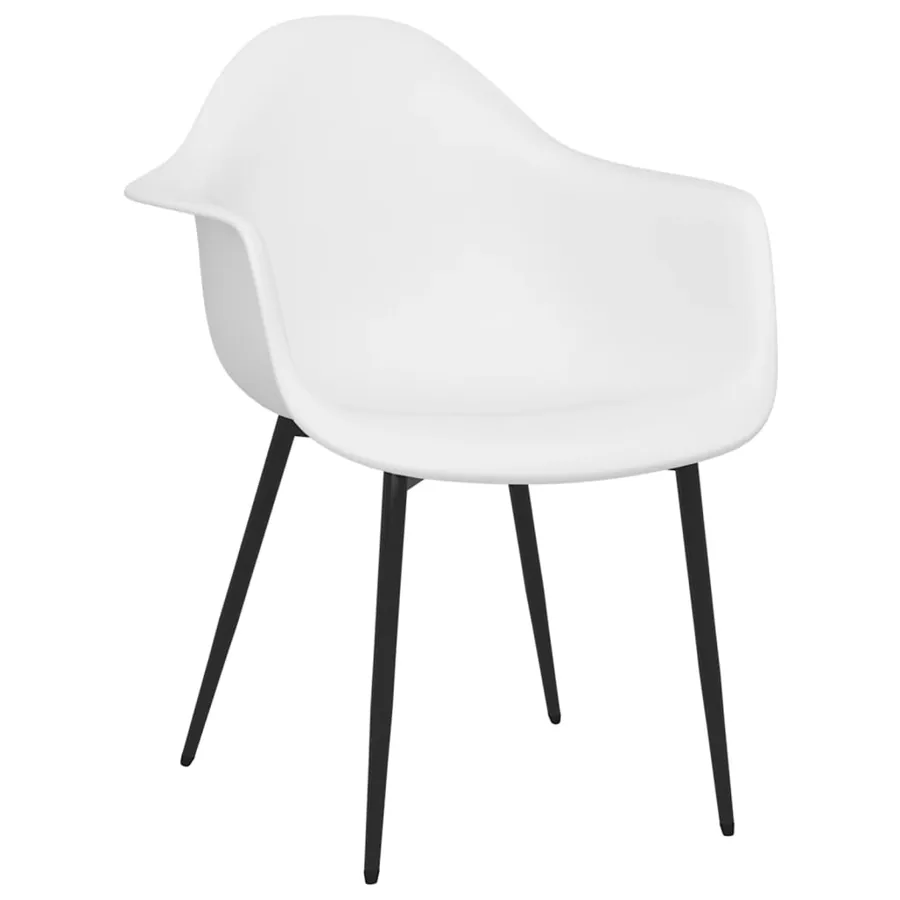 Chaises à manger lot de 4 blanc PP - 3