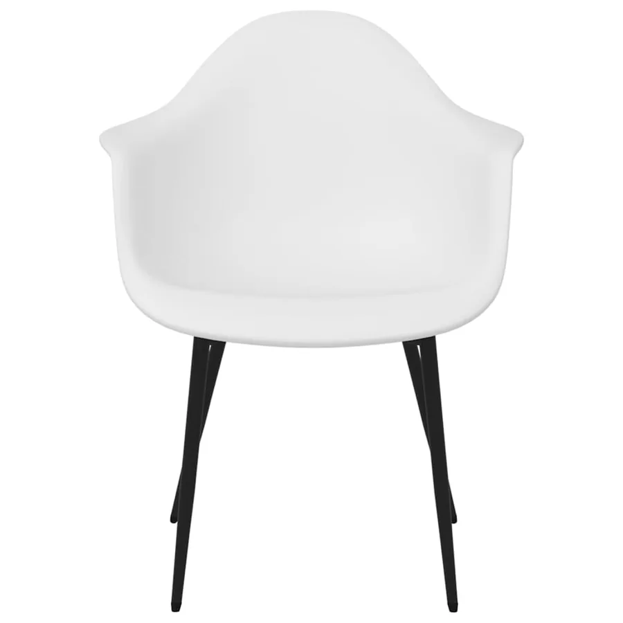 Chaises à manger lot de 4 blanc PP - 4