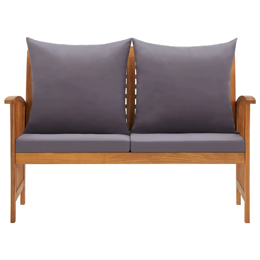 Banc de jardin avec coussins 119 cm Bois solide d'acacia - 2