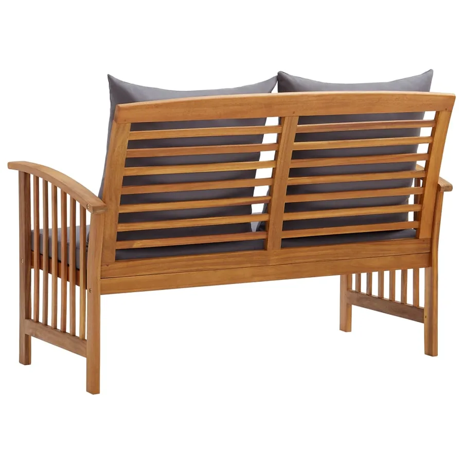 Banc de jardin avec coussins 119 cm Bois solide d'acacia - 4