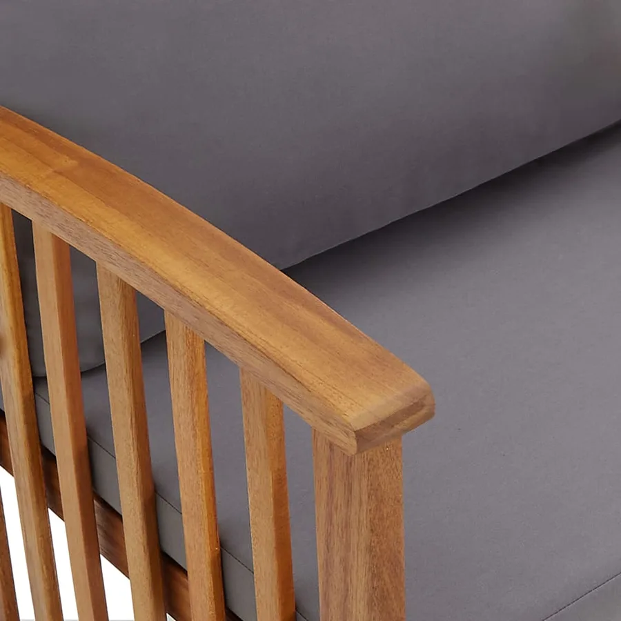 Banc de jardin avec coussins 119 cm Bois solide d'acacia - 5