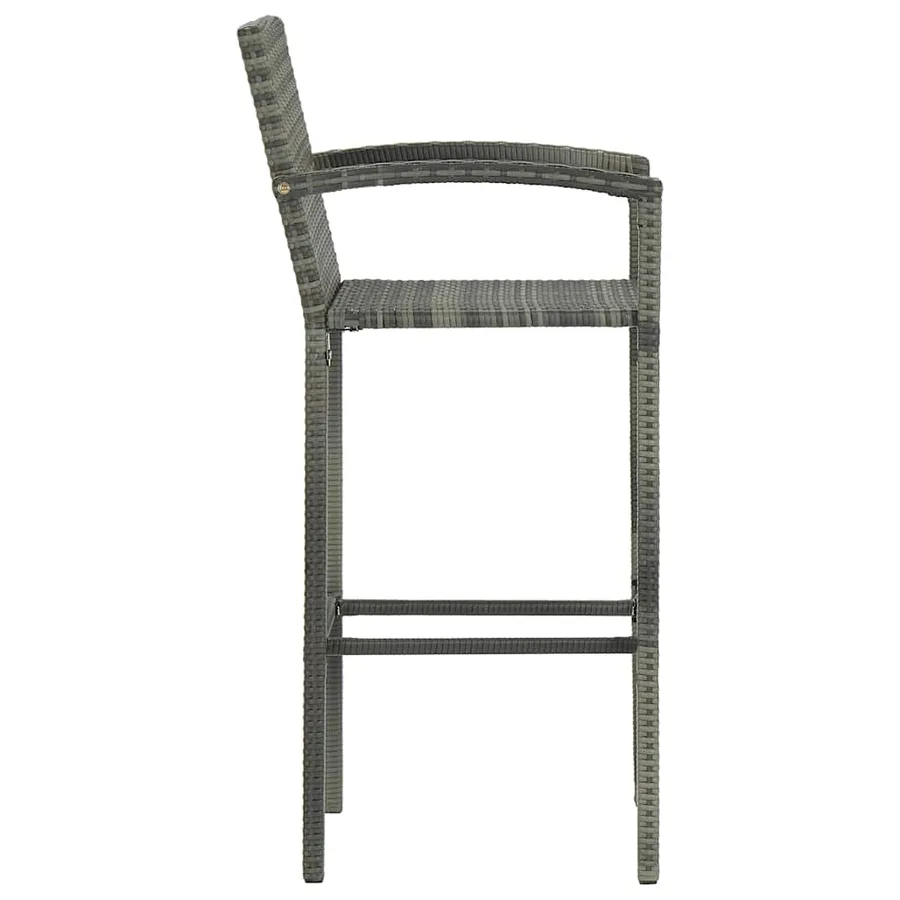 Tabourets de bar lot de 4 gris résine tressée - 4