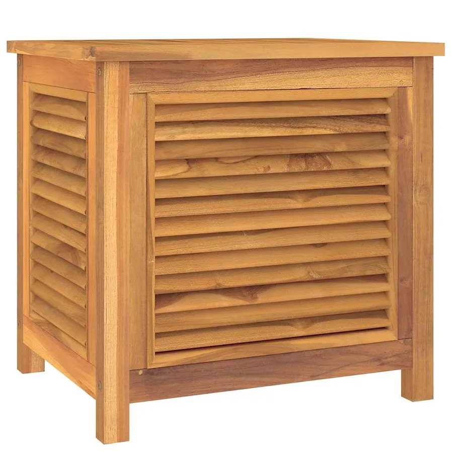 Boîte de rangement de jardin et sac 60x50x58cm bois massif teck - 2