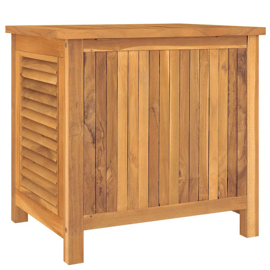 Boîte de rangement de jardin et sac 60x50x58cm bois massif teck - 7