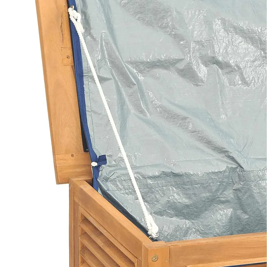 Boîte de rangement de jardin et sac 60x50x58cm bois massif teck - 8