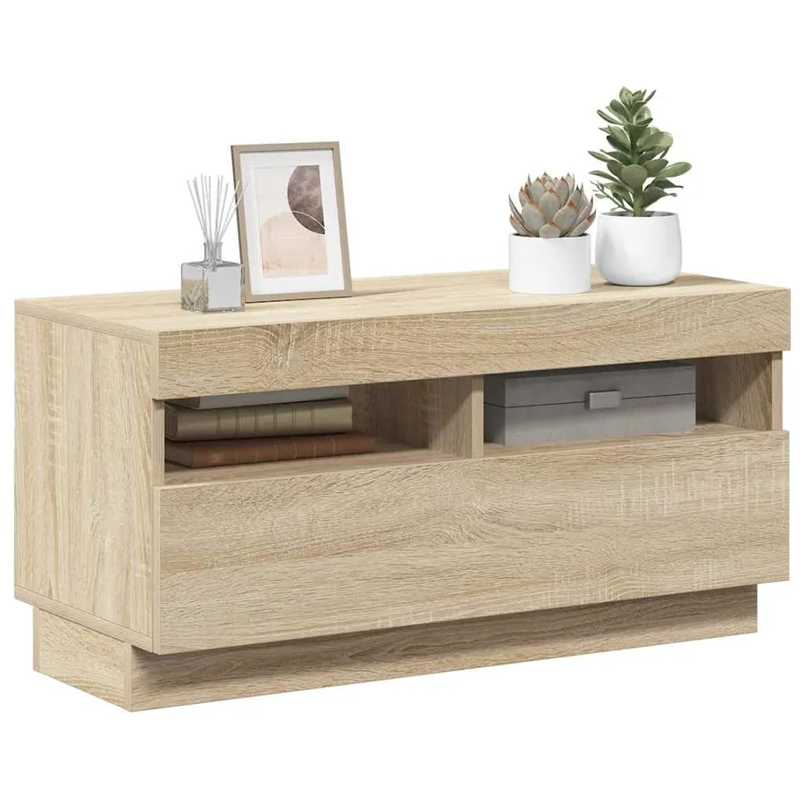 Meuble TV avec lumières LED chêne sonoma 80x35x40 cm - 14