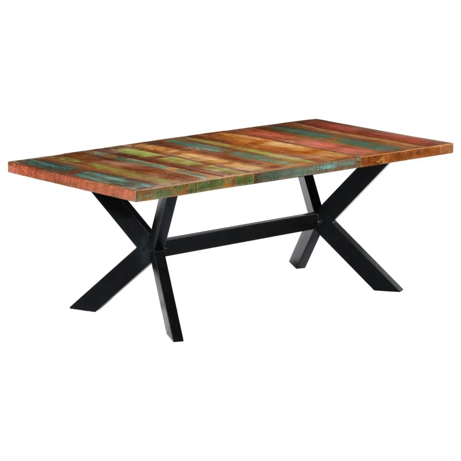 Table à manger 200x100x75 cm Bois de récupération solide - 9