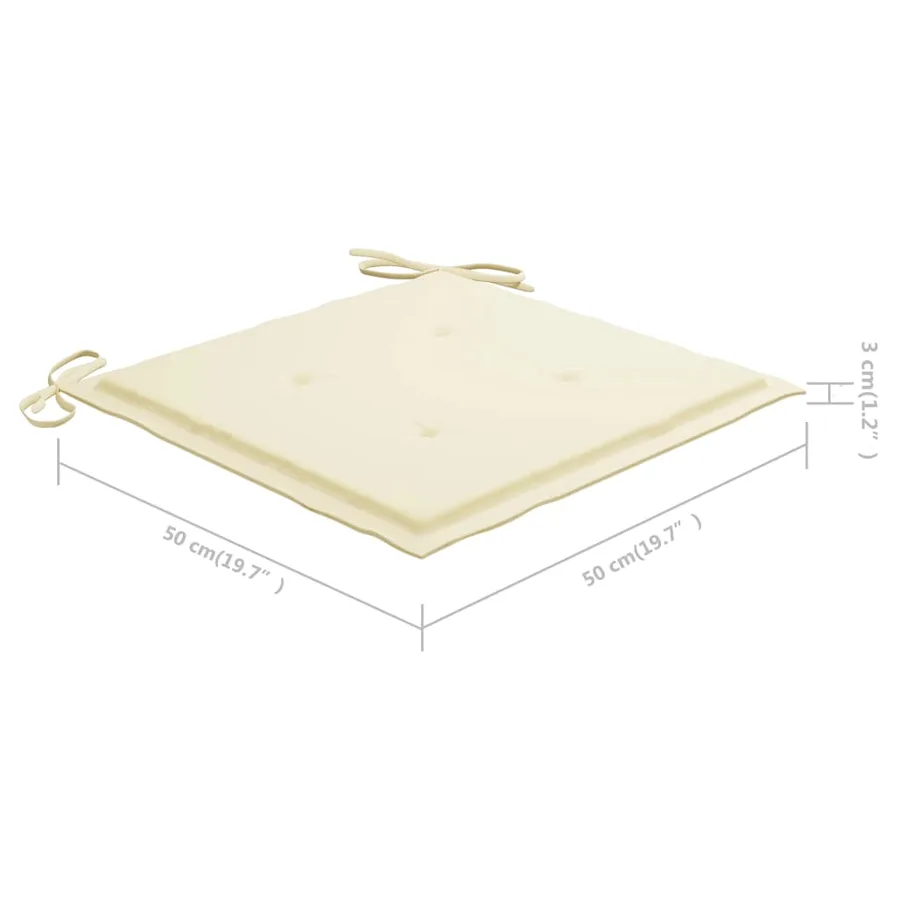 Chaises de jardin empilables avec coussins lot de 6 Teck solide - 11