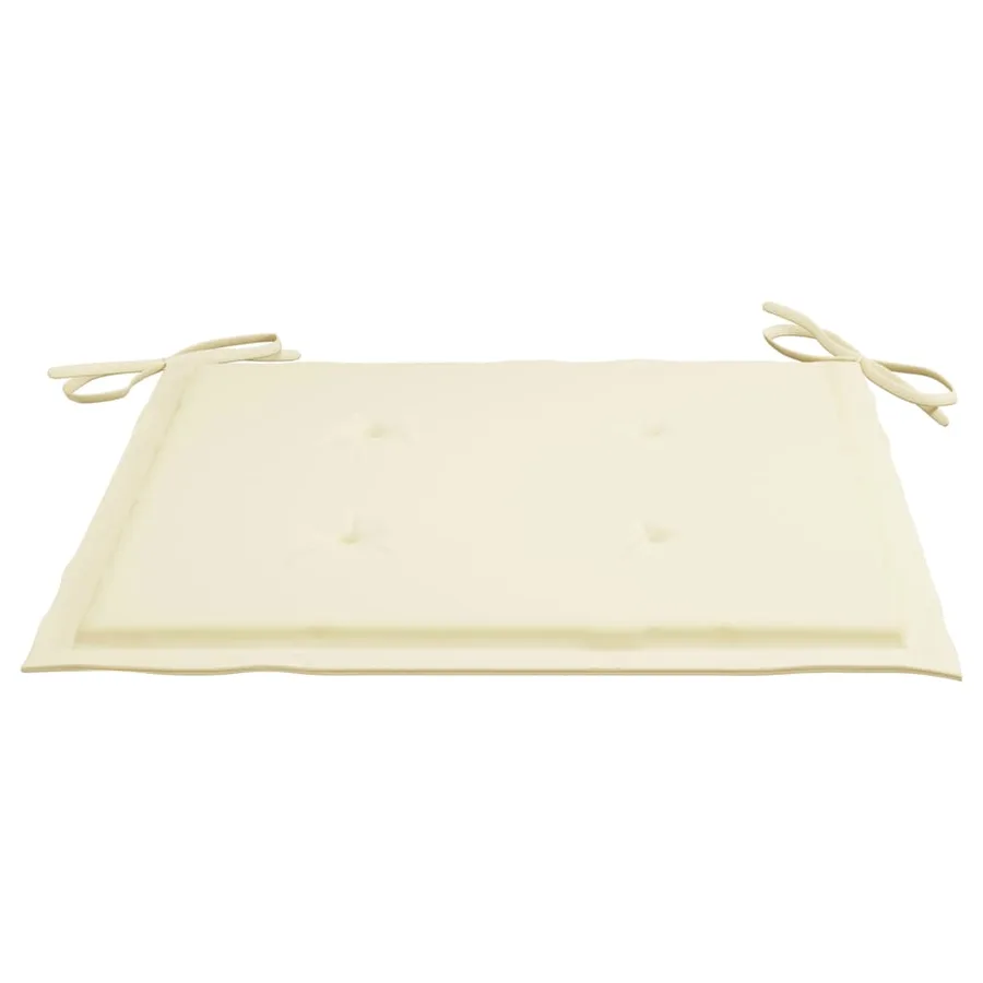 Chaises de jardin empilables avec coussins lot de 6 Teck solide - 13