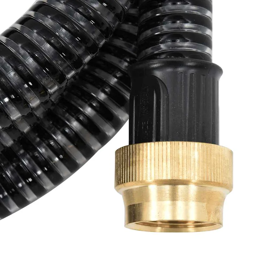Tuyau d'aspiration avec raccords en laiton noir 1,1" 4 m PVC - 2