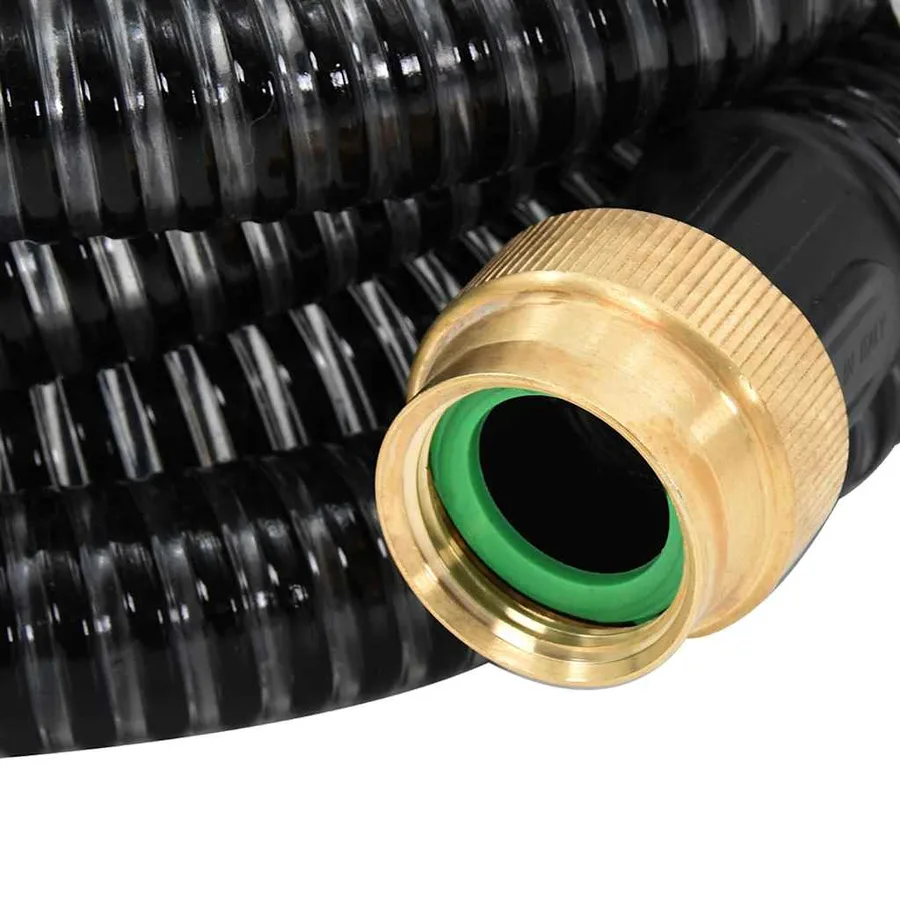 Tuyau d'aspiration avec raccords en laiton noir 1,1" 4 m PVC - 5