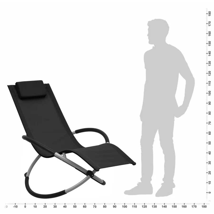 Chaise longue pour enfants Acier Noir - 7