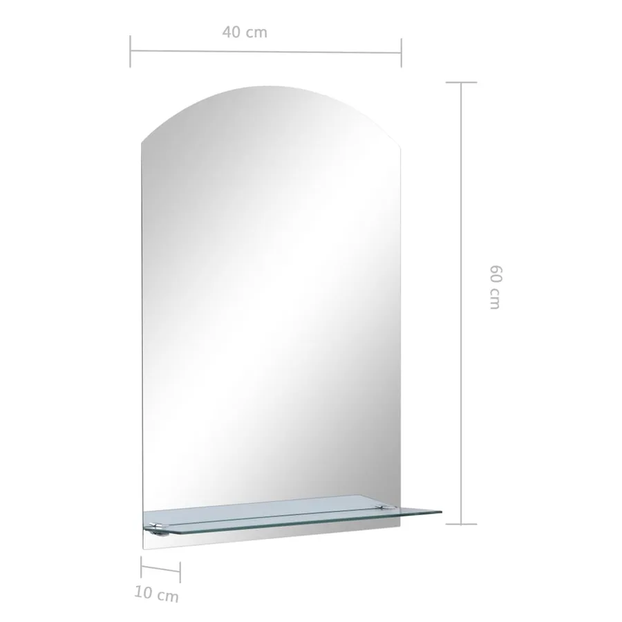 Miroir mural avec étagère 40x60 cm Verre trempé - 6