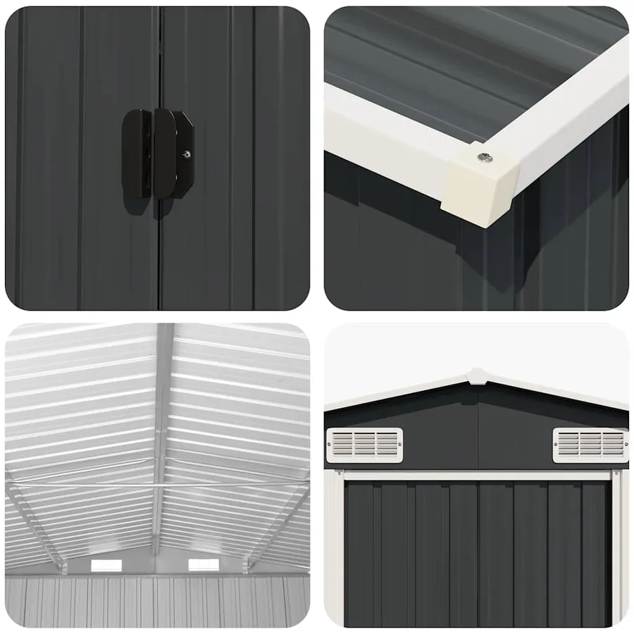 Abri de jardin Anthracite 257x779x181 cm Acier galvanisé - 8