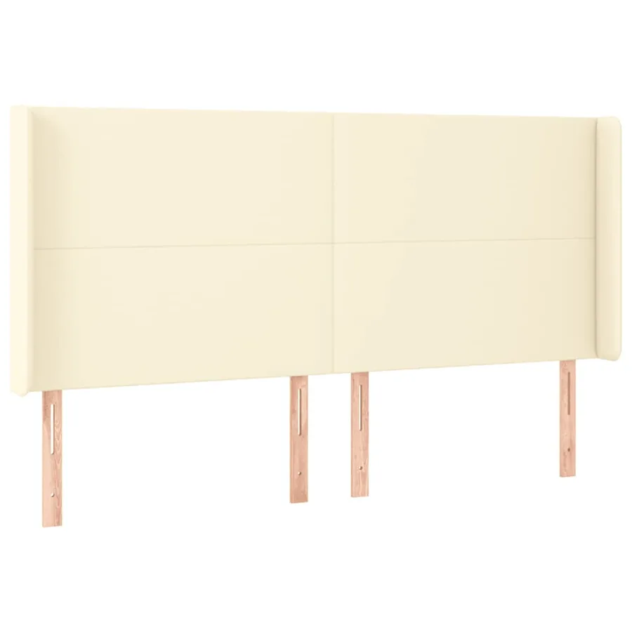 Tête de lit à LED Crème 203x16x118/128 cm Similicuir - 3