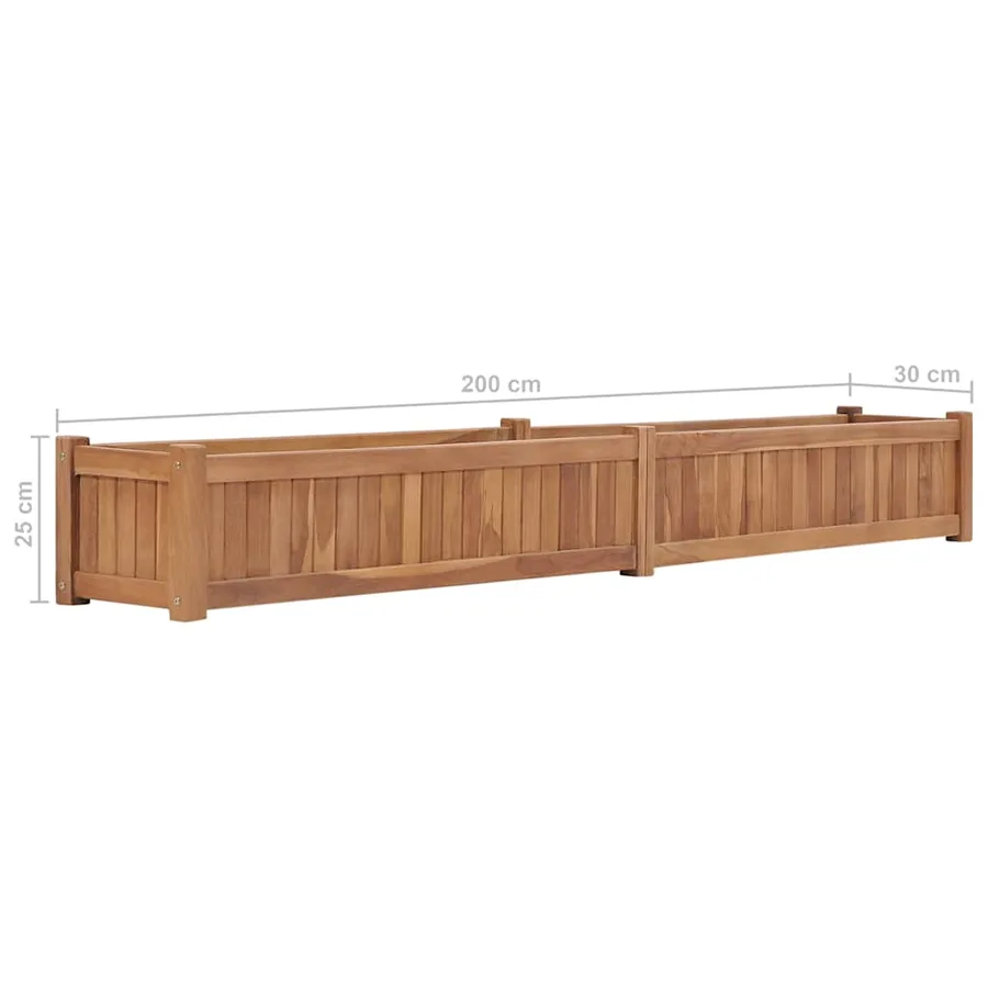 Lit surélevé 200x30x25 cm Bois de teck solide - 7