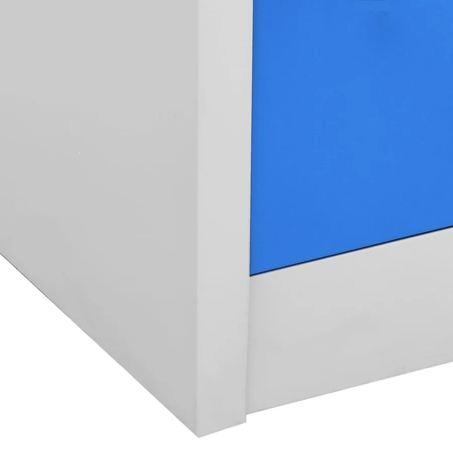 Armoire à casiers Gris clair et bleu 90x45x92,5 cm Acier - 7