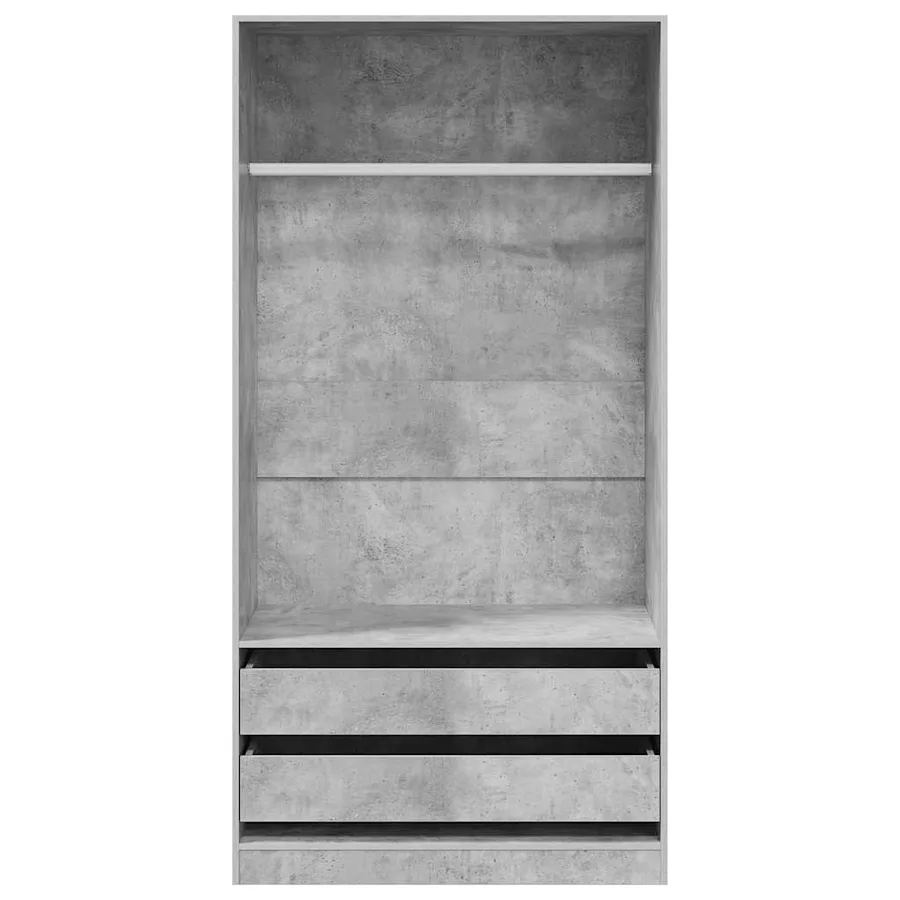 Garde-robe Gris béton 100x50x200 cm Bois d'ingénierie - 4