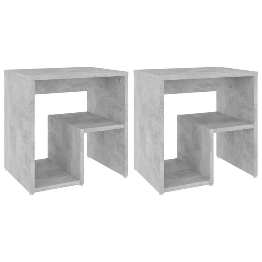 Tables de chevet 2 pcs gris béton 40x30x40 cm bois d'ingénierie - 2