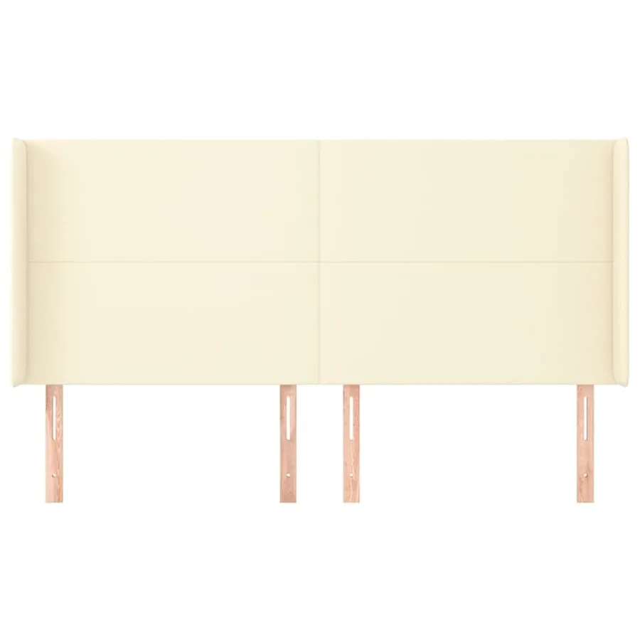Tête de lit avec oreilles Crème 203x16x118/128 cm Similicuir - 3
