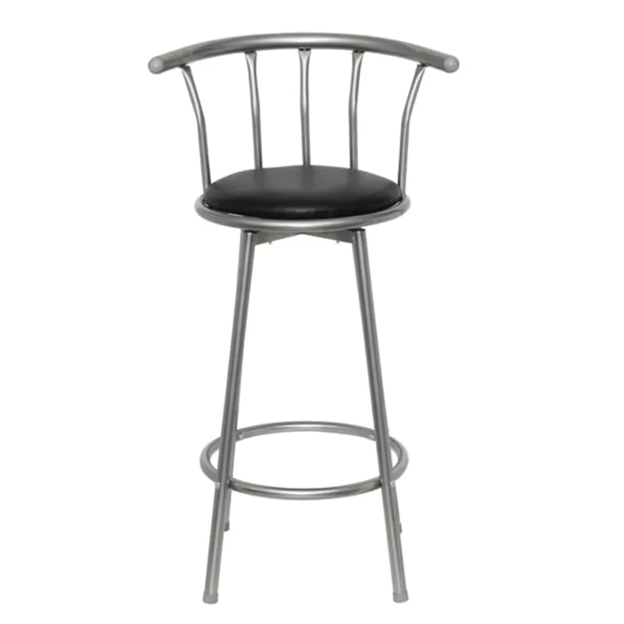 Tabourets de bar lot de 2 noir similicuir - 2