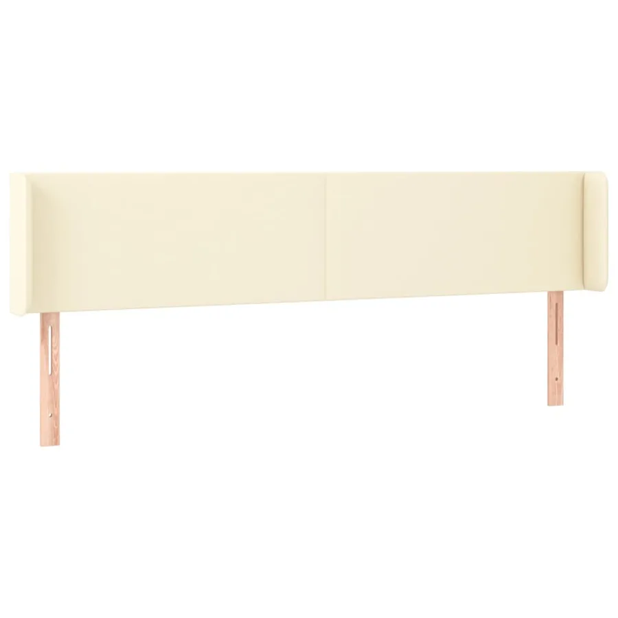 Tête de lit avec oreilles Crème 203x16x78/88 cm Similicuir - 2
