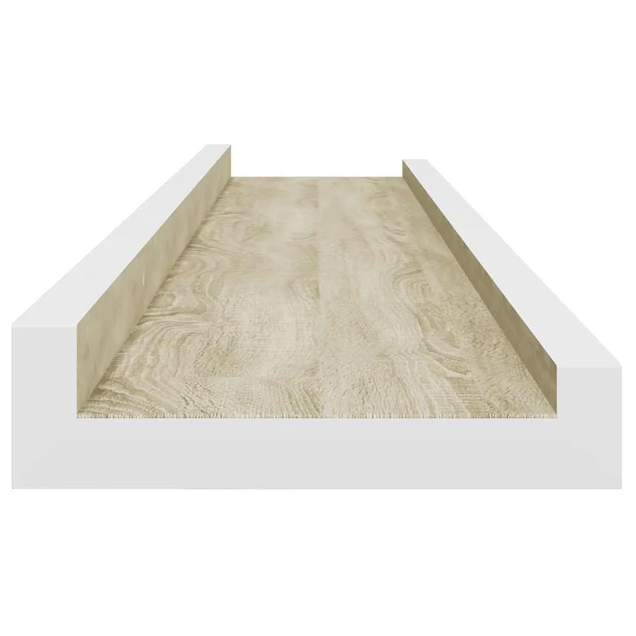 Étagères murales 4 pcs blanc et chêne sonoma 80x9x3 cm - 7